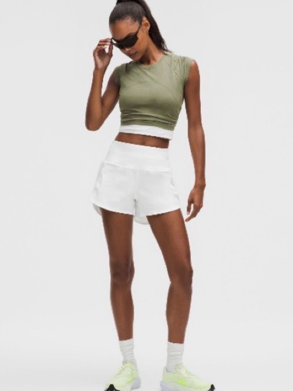 lululemon athletica Speed Up High-Rise Lined Short, 4”, White, Size 8